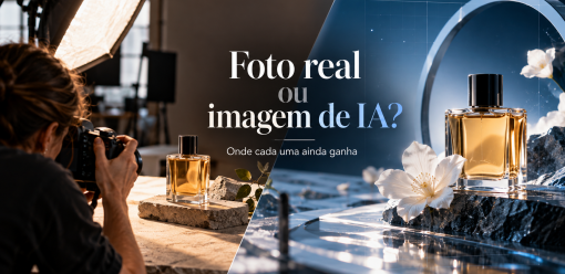 Fotografia publicitária ou imagem gerada por IA: onde cada uma ainda ganha